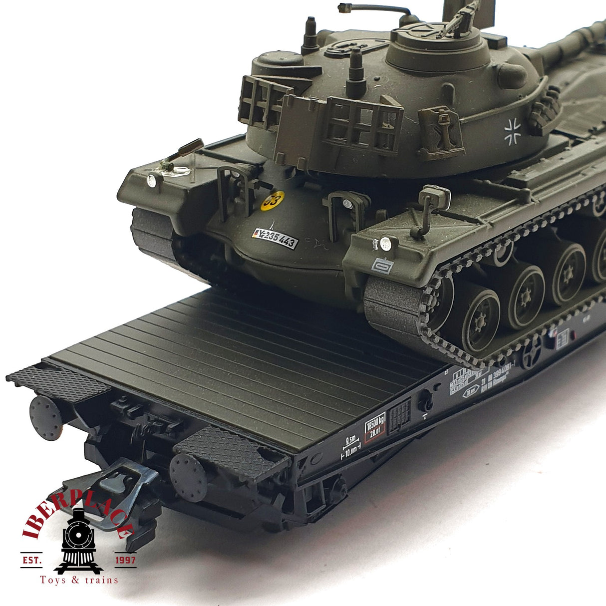 ♻️ 2da mano - Märklin vagón plataforma con tanque de guerra DB 399 H0 escala 1:87 A11