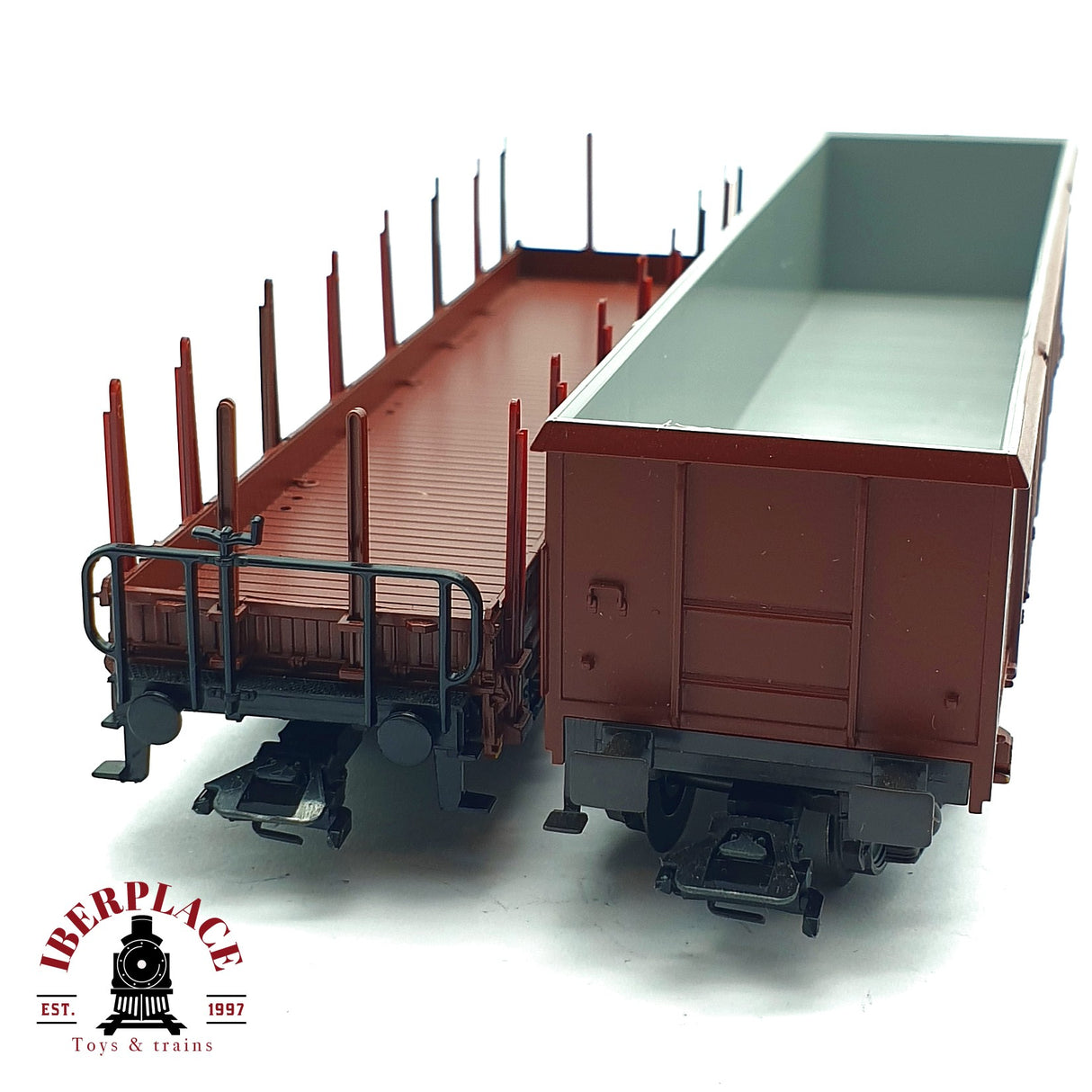 ♻️ 2da mano - Märklin 2x vagón telero y vagón abierto DB H0 escala 1:87 A11