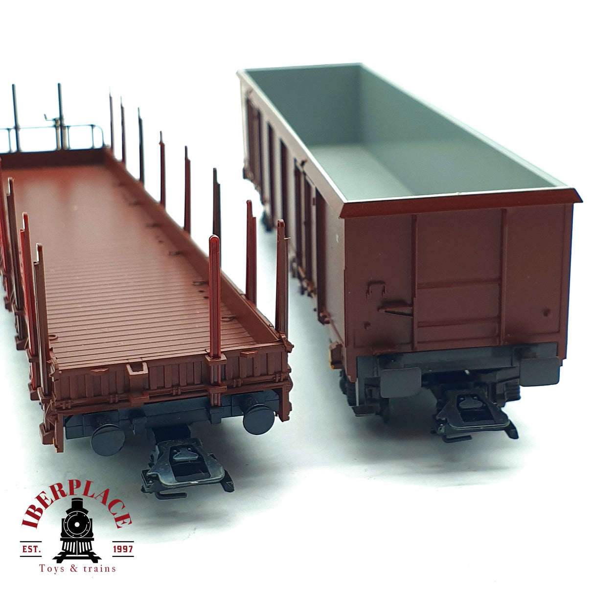 ♻️ 2da mano - Märklin 2x vagón telero y vagón abierto DB H0 escala 1:87 A11