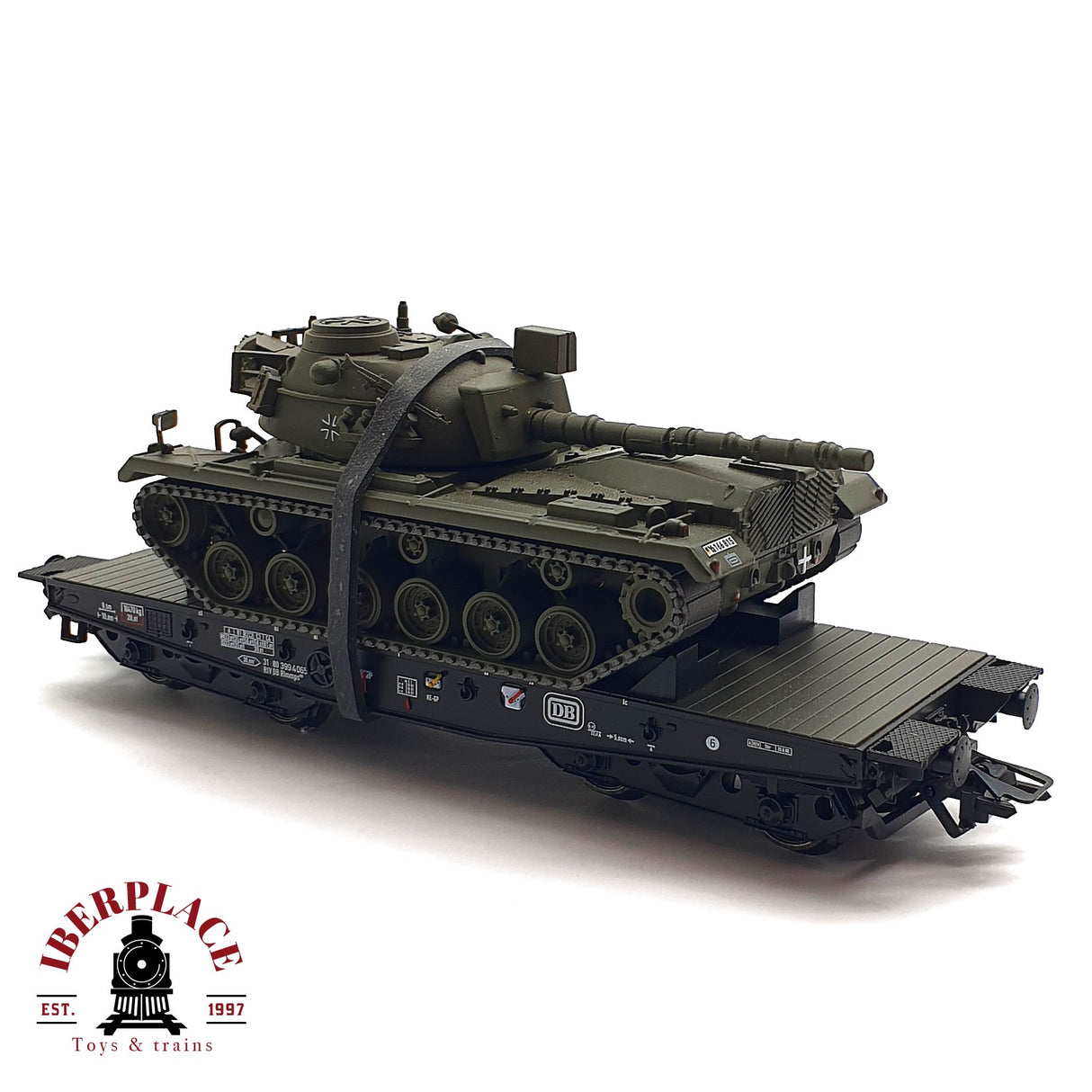 ♻️ 2da mano - Märklin vagón plataforma con panzer IV DB 399 H0 escala 1:87 A11