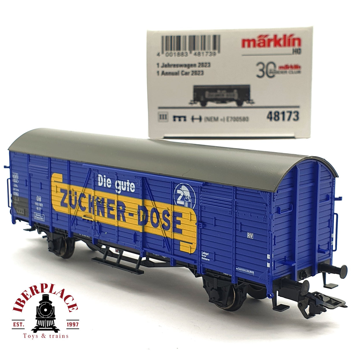 ♻️ 2da mano - Märklin 48173 vagón anual año 2023 Zuchner Dose H0 escala 1:87 A11