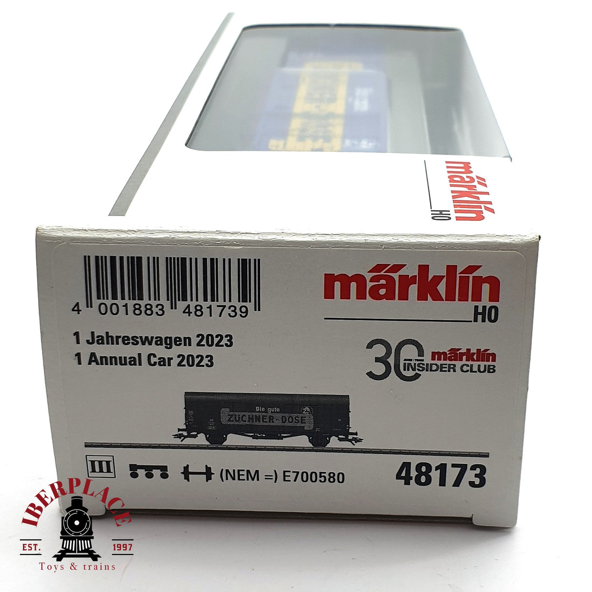 ♻️ 2da mano - Märklin 48173 vagón anual año 2023 Zuchner Dose H0 escala 1:87 A11