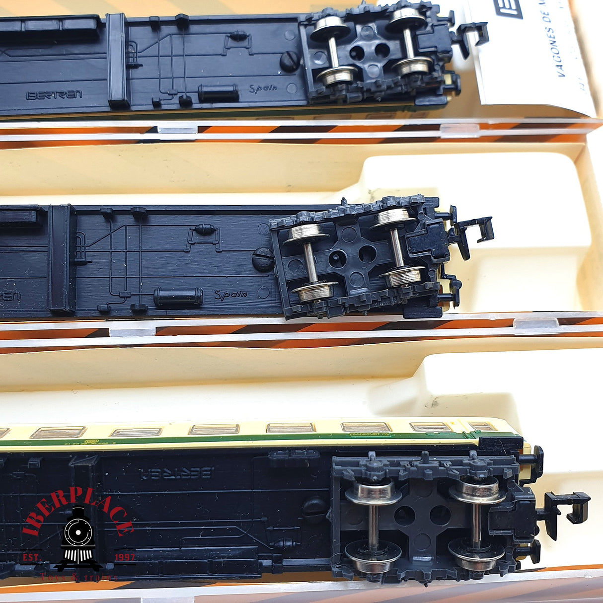 ♻️ 2da mano - Ibertren 3x vagones pasajeros y equipajes DB N escala 1:160 AN10