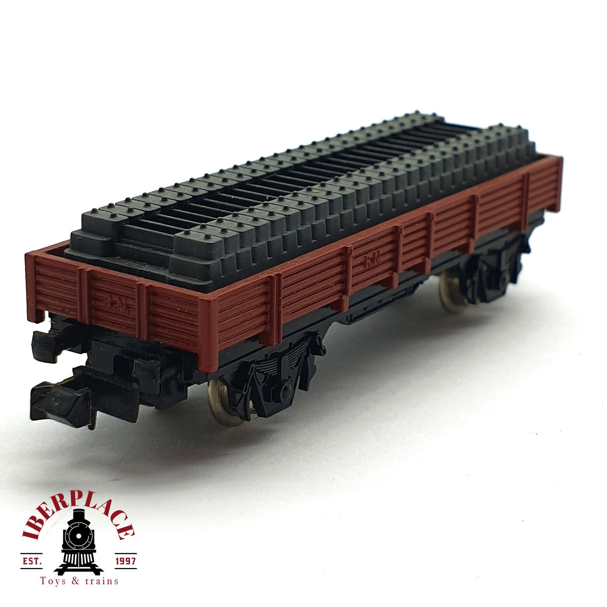 ♻️ 2da mano - Ibertren vagón plataforma con carga RENFE N escala 1:160 AN10