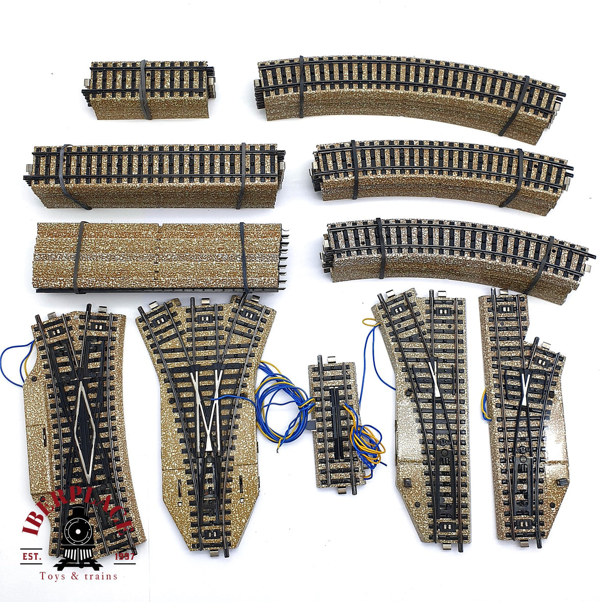 ♻️ 2da mano - Märklin 41x vías rectas curvas desvíos sistema M H0 escala 1:87 ADT03