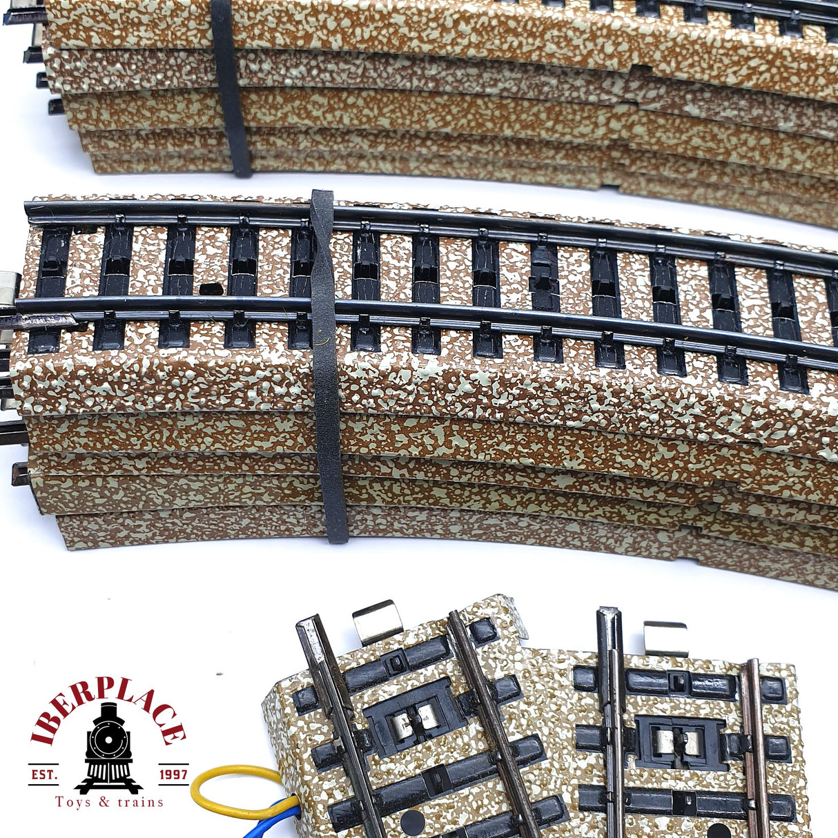 ♻️ 2da mano - Märklin 41x vías rectas curvas desvíos sistema M H0 escala 1:87 ADT03