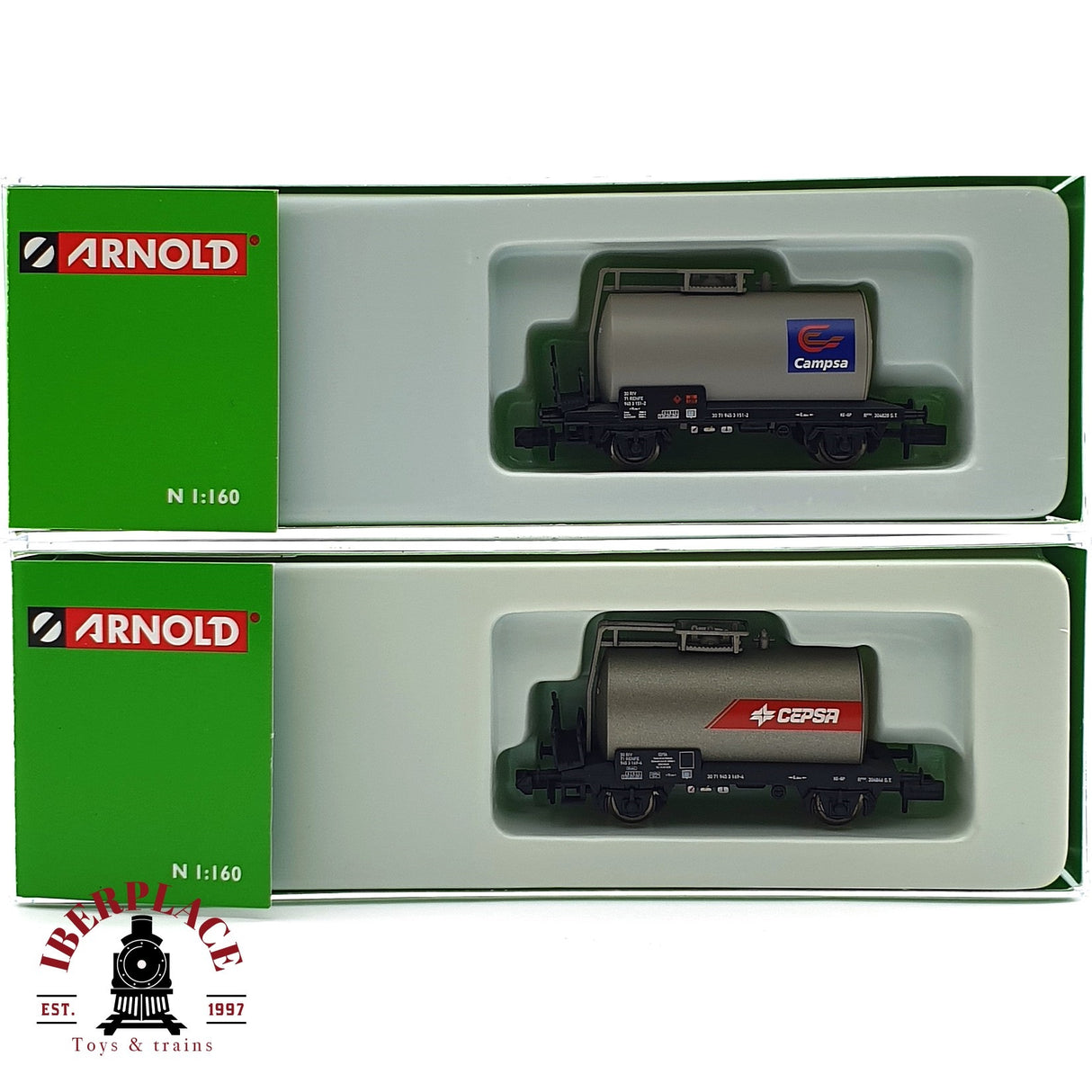 ♻️ 2da mano - 2x Arnold 6174 6175 Cisternas Cepsa Campsa RENFE N escala 1:160 AN10 2/2
