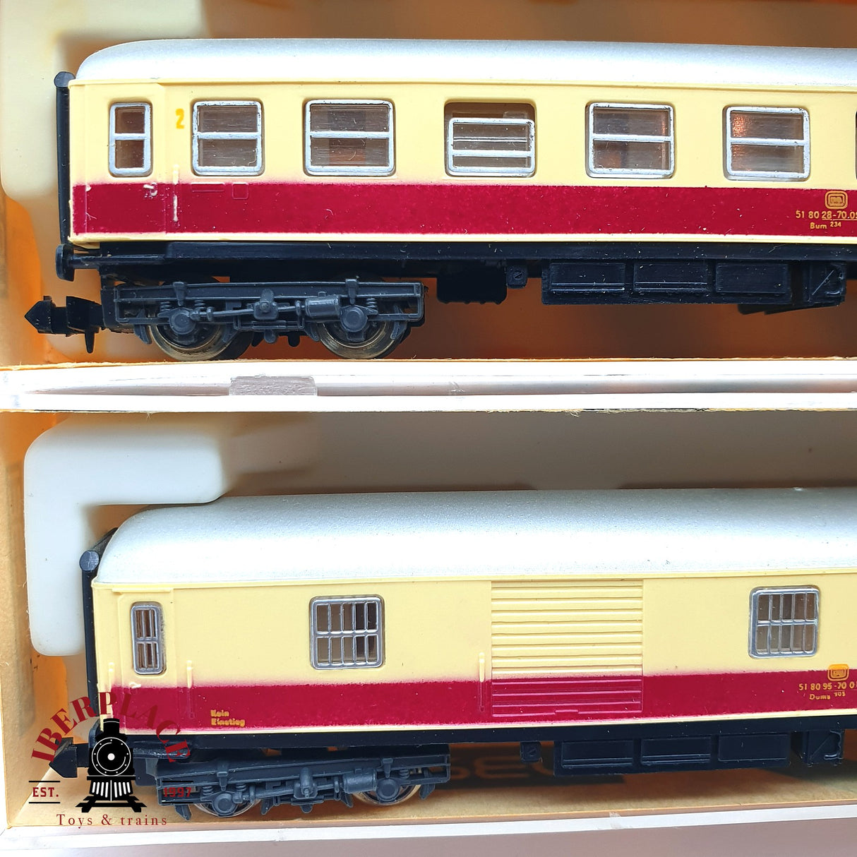 ♻️ 2da mano - Ibertren 3x vagones pasajeros y equipajes DB N escala 1:160 AN10