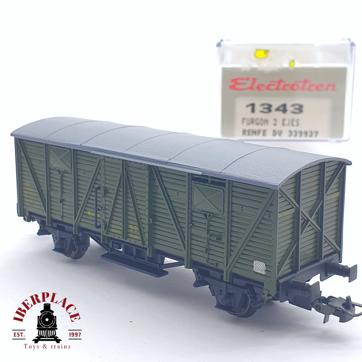 ♻️ 2 mano - Electrotren 1343 Furgón RENFE DV 339937 H0 escala 1:87 AH05