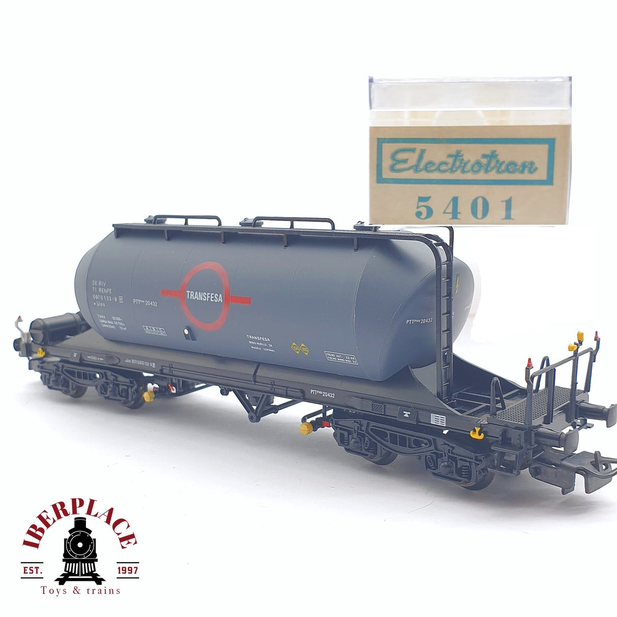 ♻️ 2 mano - Electrotren 5401 vagón tolva Transfesa RENFE H0 escala 1:87 AH05