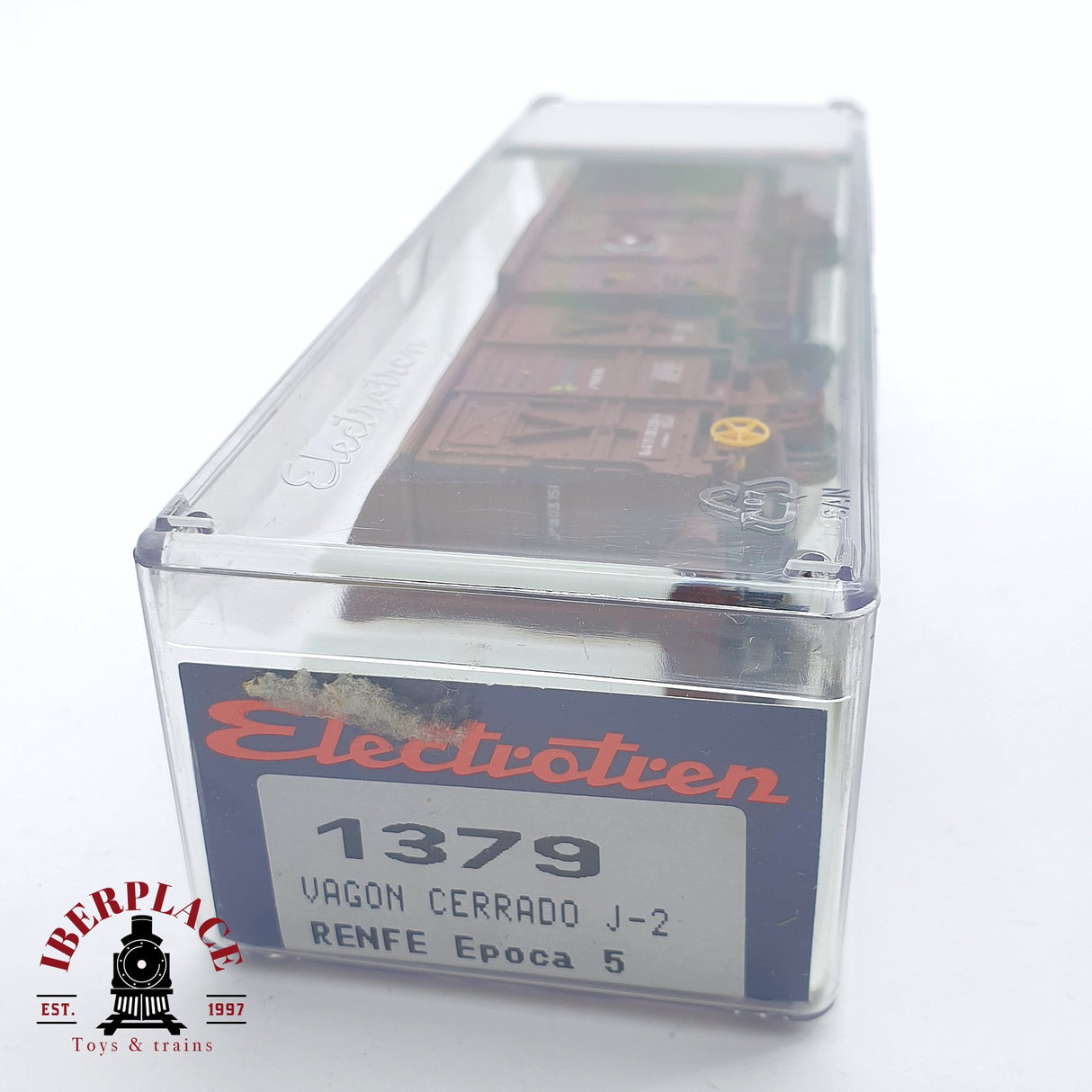♻️ 2 mano - Electrotren 1379 vagón cerrado J-2 RENFE H0 escala 1:87 AH05 1/3