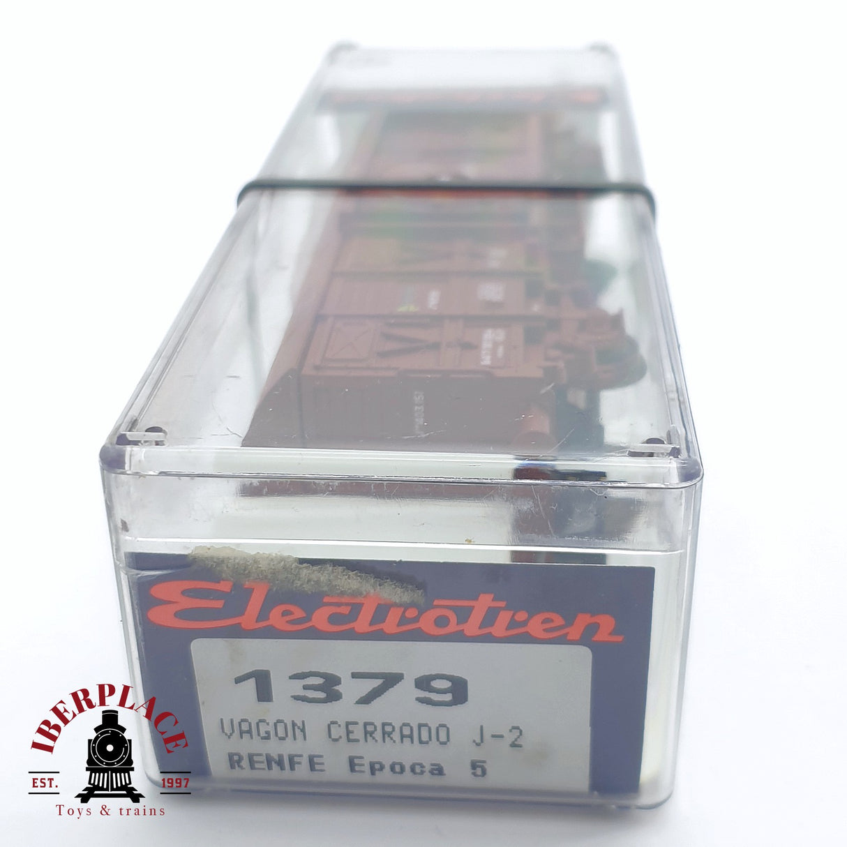 ♻️ 2 mano - Electrotren 1379 vagón cerrado J-2 RENFE H0 escala 1:87 AH05 3/3