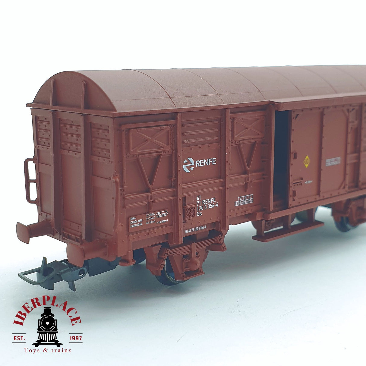 ♻️ 2 mano - Electrotren 1378 vagón cerrado J-2 RENFE H0 escala 1:87 AH05 2/3