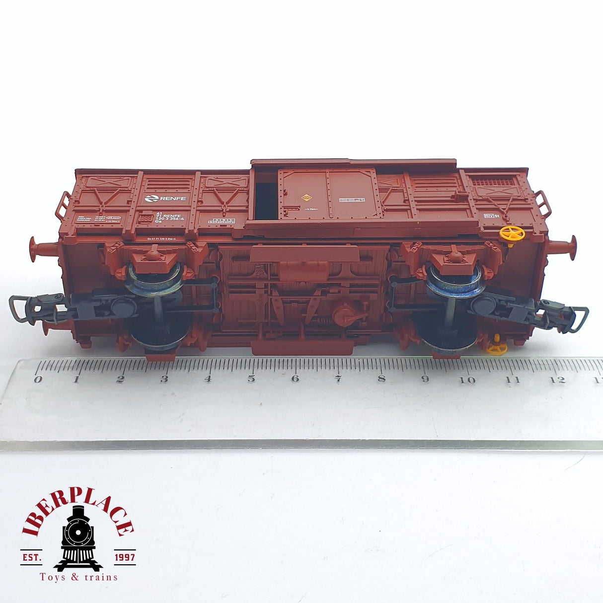 ♻️ 2 mano - Electrotren 1378 vagón cerrado J-2 RENFE H0 escala 1:87 AH05 2/3