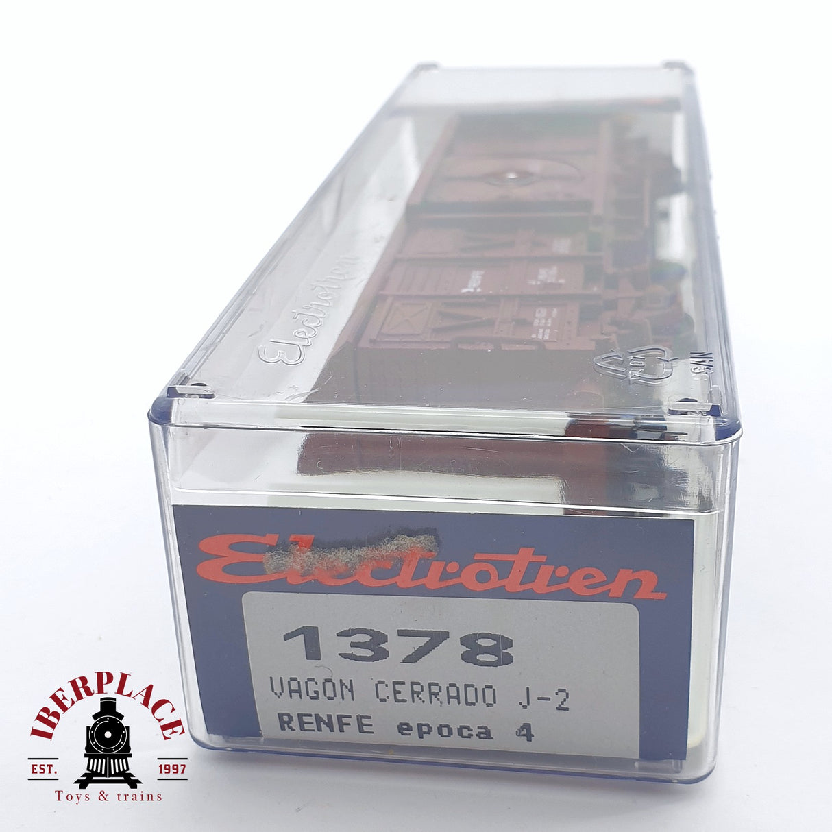 ♻️ 2 mano - Electrotren 1378 vagón cerrado J-2 RENFE H0 escala 1:87 AH05 1/3