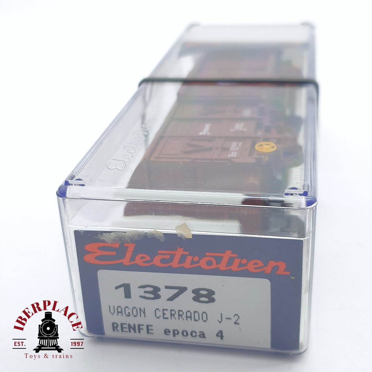 ♻️ 2 mano - Electrotren 1378 vagón cerrado J-2 RENFE H0 escala 1:87 AH05 3/3