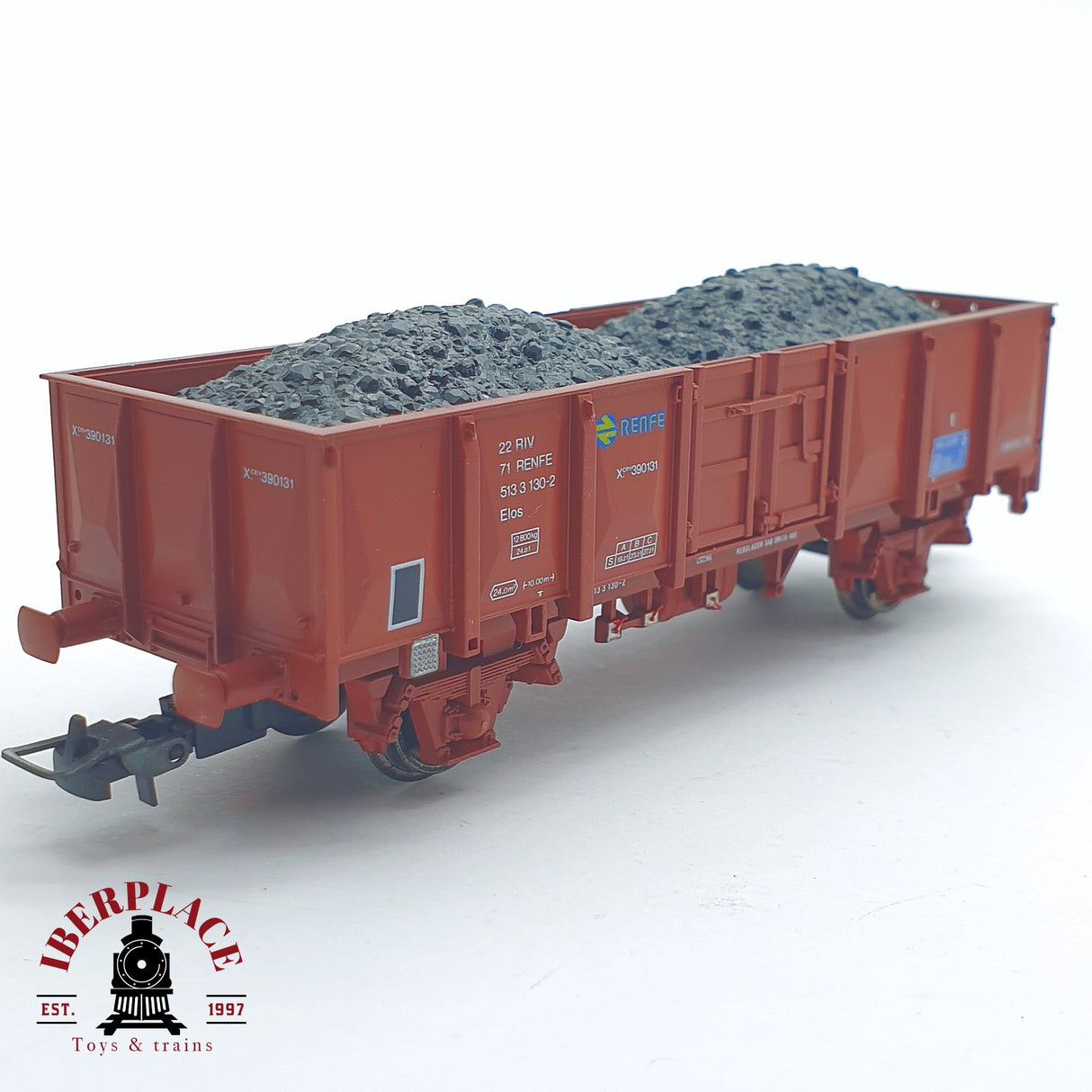 ♻️ 2 mano - Electrotren 1251 vagón con carbón X1 Elos RENFE H0 escala 1:87 AH05 1/2