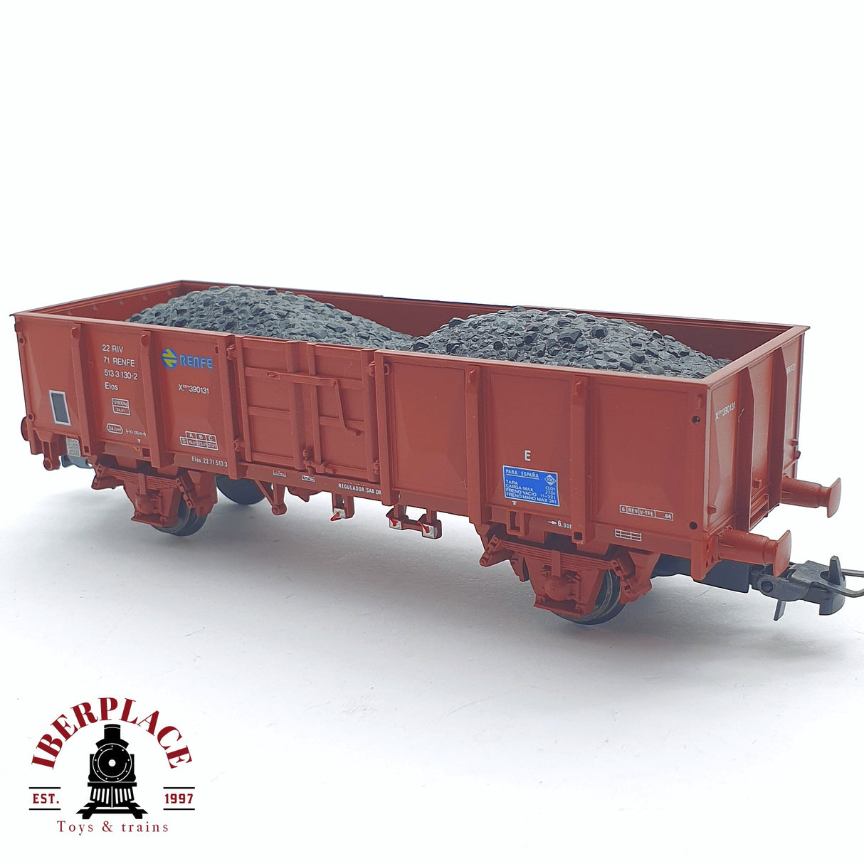 ♻️ 2 mano - Electrotren 1251 vagón con carbón X1 Elos RENFE H0 escala 1:87 AH05 2/2