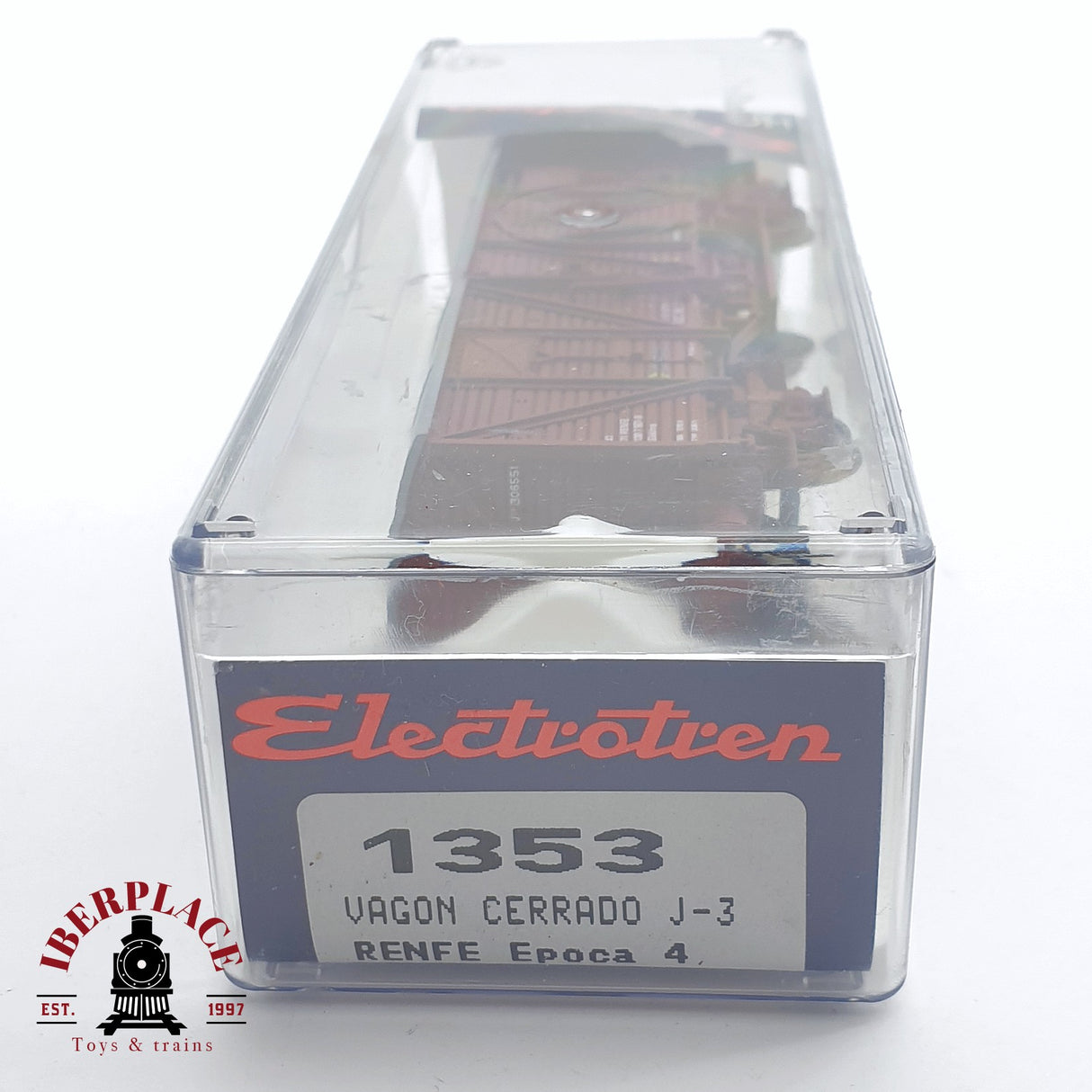 ♻️ 2 mano - Electrotren 1353 vagón cerrado J-3 RENFE H0 escala 1:87 AH05