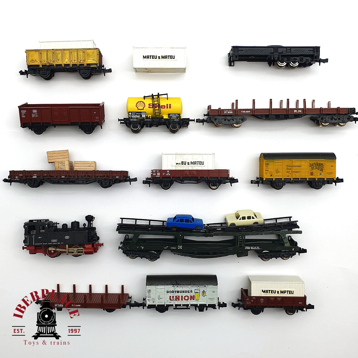 ♻️ 2 mano - Ibertren Fleischmann Locomotora vagones mercancias Restaurar N escala 1:160 AN07