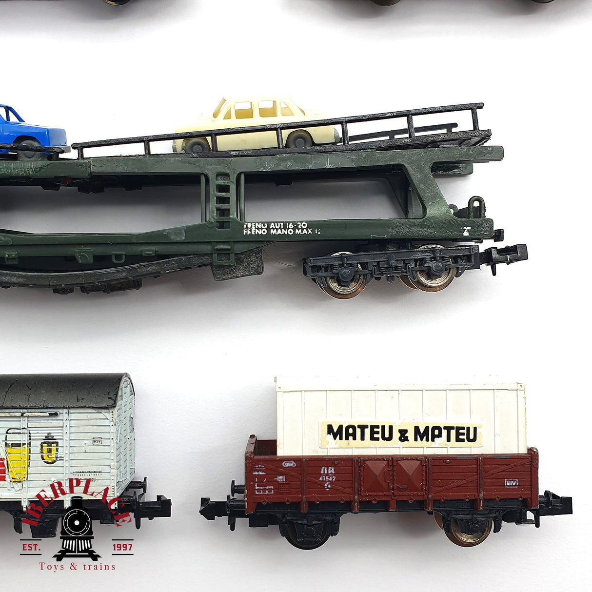 ♻️ 2 mano - Ibertren Fleischmann Locomotora vagones mercancias Restaurar N escala 1:160 AN07