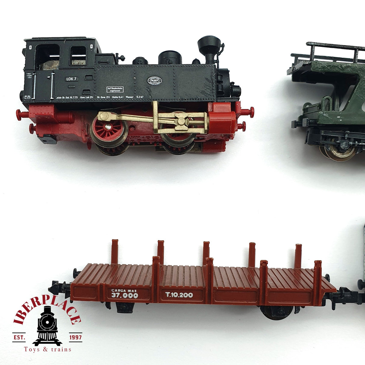 ♻️ 2 mano - Ibertren Fleischmann Locomotora vagones mercancias Restaurar N escala 1:160 AN07