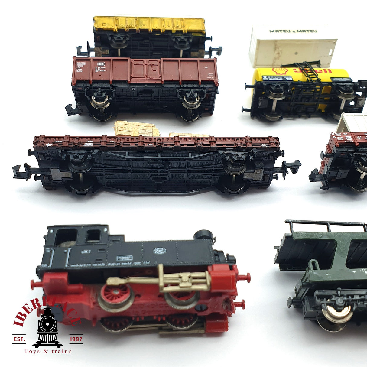 ♻️ 2 mano - Ibertren Fleischmann Locomotora vagones mercancias Restaurar N escala 1:160 AN07