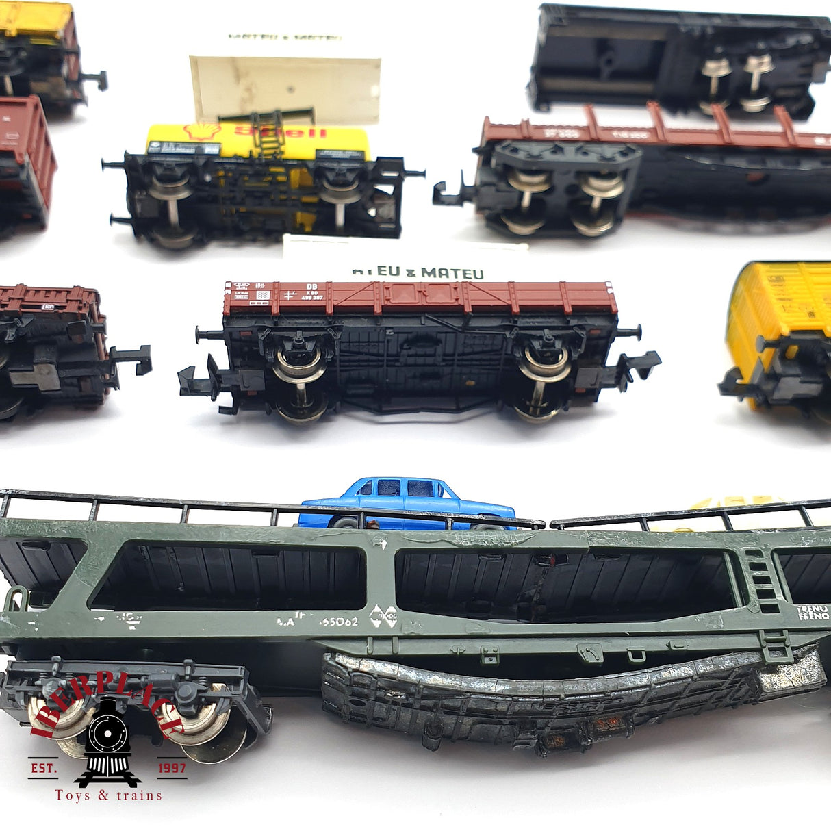 ♻️ 2 mano - Ibertren Fleischmann Locomotora vagones mercancias Restaurar N escala 1:160 AN07