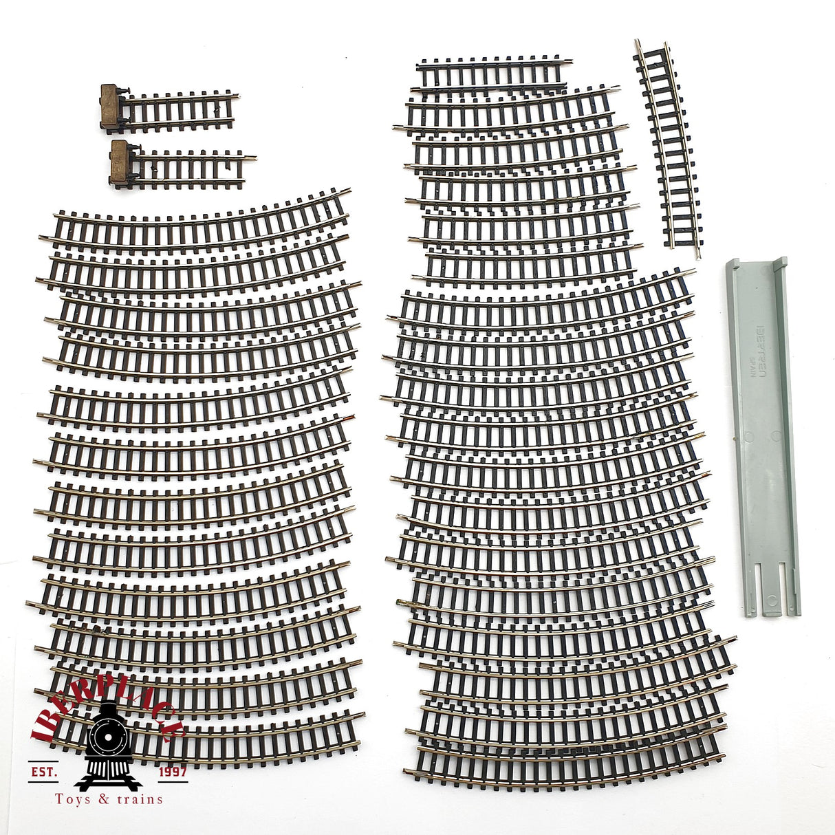 ♻️ 2da mano - 34x IBERTREN vías curvas 2N tope de vias N escala 1:160 AN10