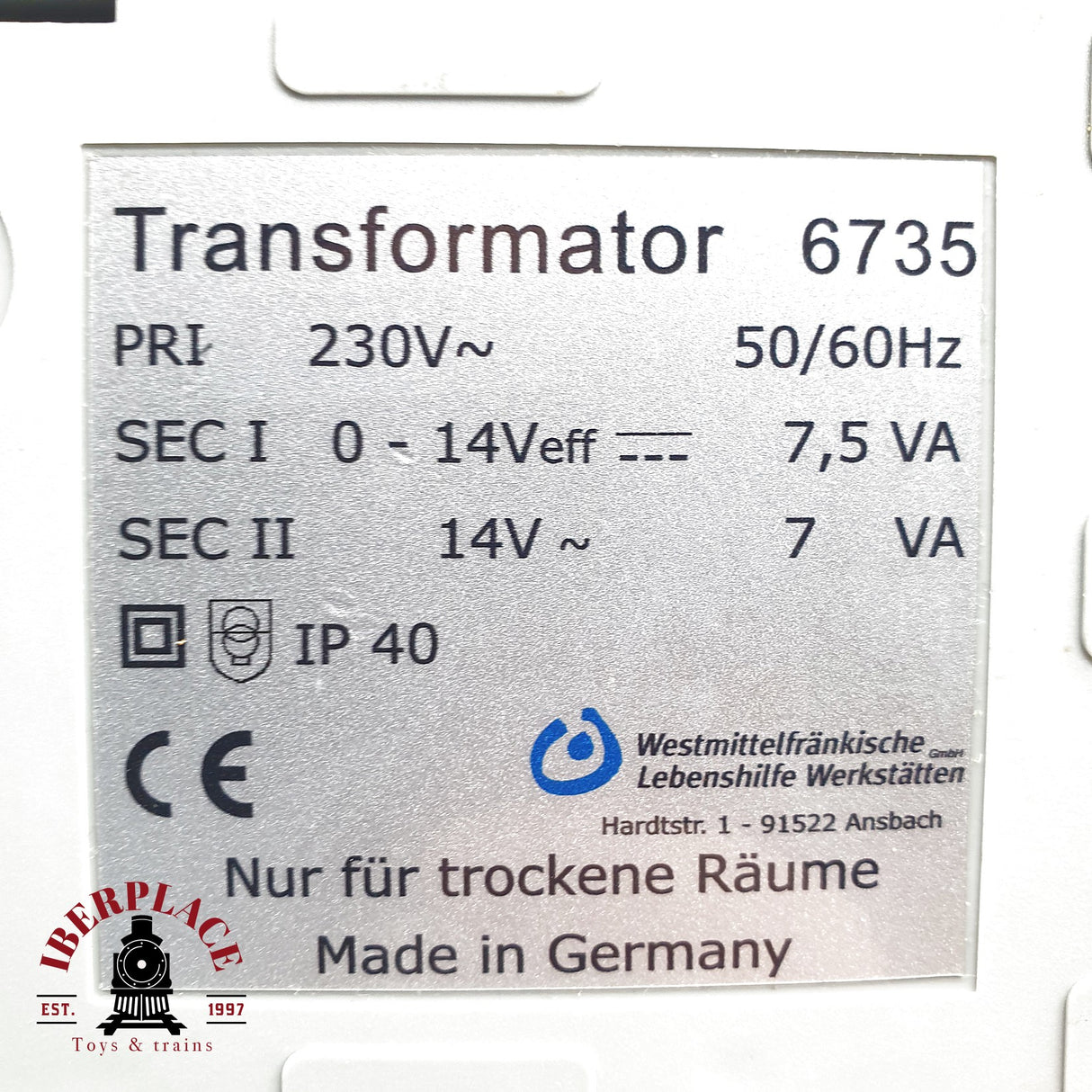 ♻️ 2da mano - Fleischmann 6735 Transformador 230V 14V N escala 1:160 AN10