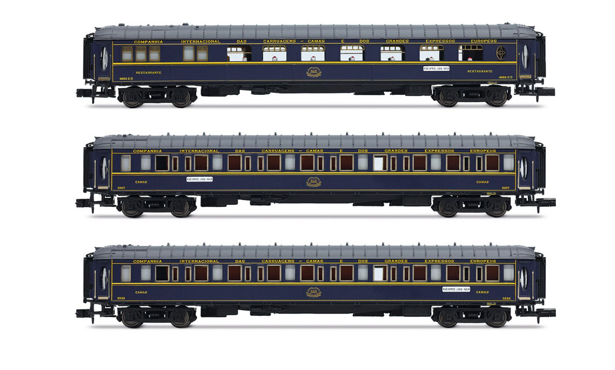 Arnold HN4487 set de 3 unidades “Sud-expreso”, set 2/2, compuesto por 1 x VPC Étoile du Nord + 2 x WL RENFE N escala 1:160