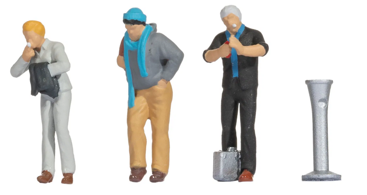 🆕 Noch - 16604 - Figuras "Pausa para Fumar" con Banco - Escala H0 1:87