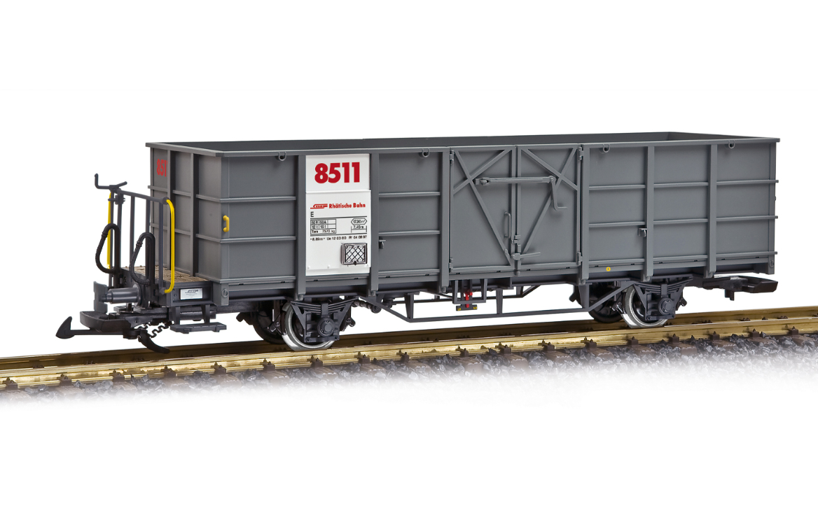 L.G.B 40881 Vagón cubierto de alto lado RhB, n.º 8511 escala G