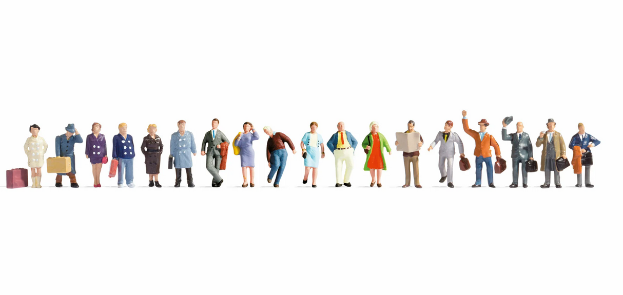 🧨 Liquidación – 1:87 Noch 16106 Conjunto XL "Pasajeros" Diorama Figuras H0 escala