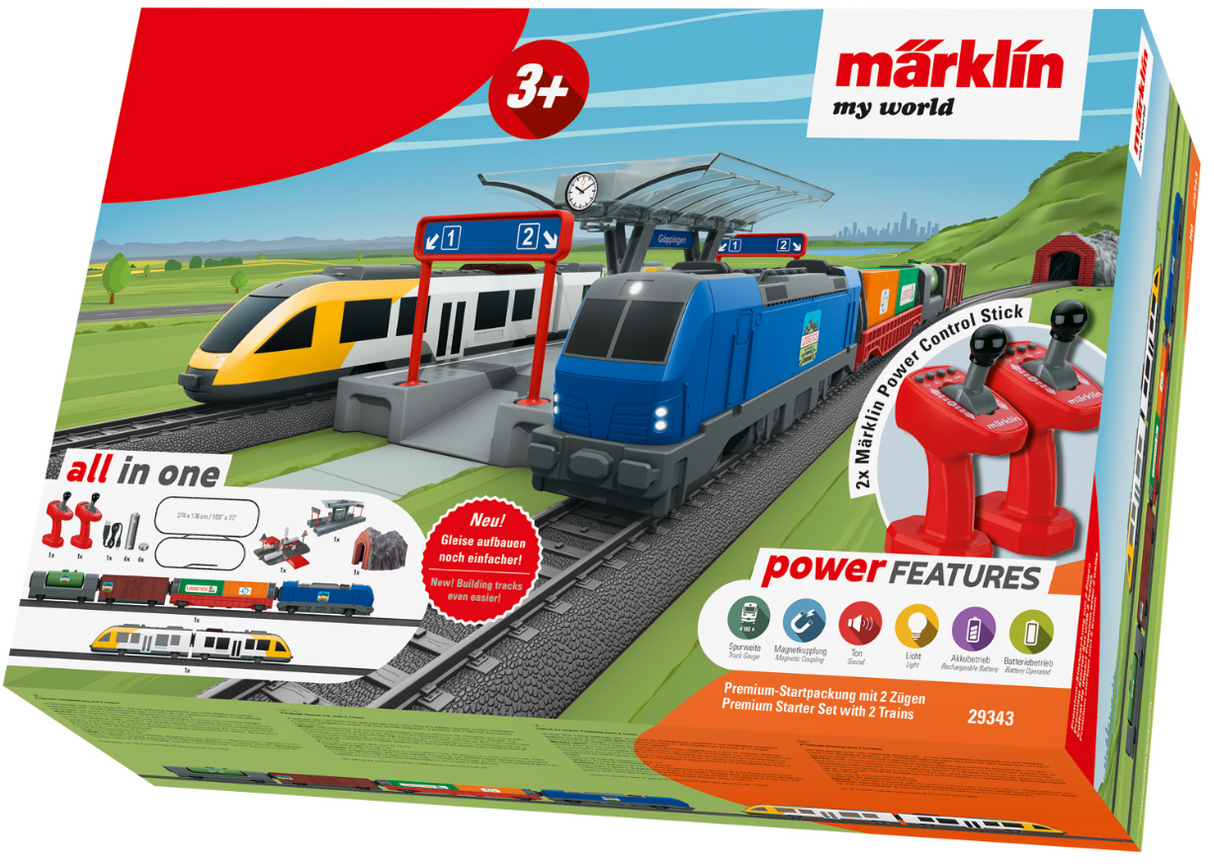 1/87 Märklin my world 29343 Caja de iniciación premium 2 trenes con sonido y luces escala ho 00