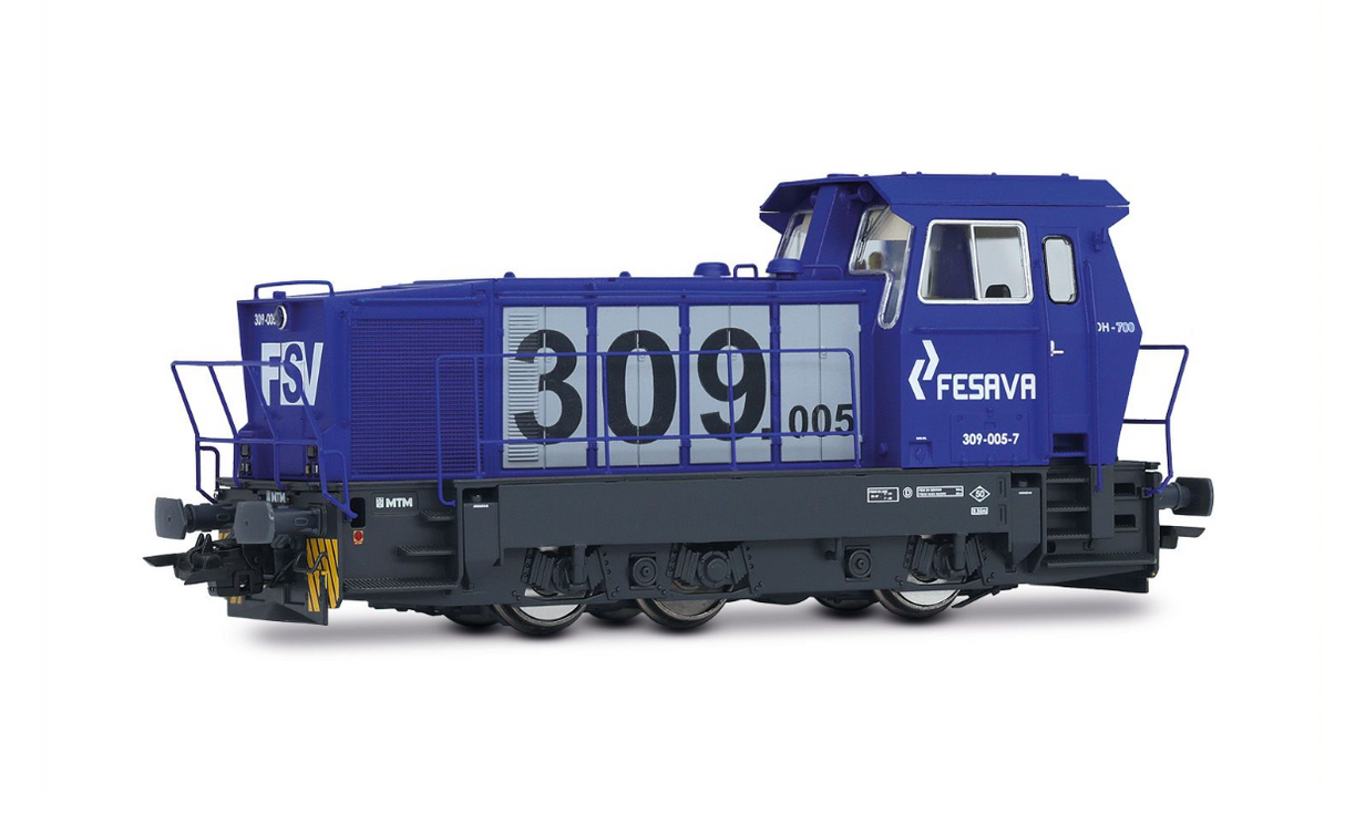 Electrotren HE2028S Digital con sonido locomotora diésel de maniobras serie 309, decoración azul/gris, ép. VI RENFE H0 escala 1:87