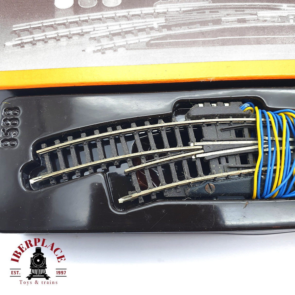 ♻️ 2 mano - Märklin 8568 desvió eléctrico curvo a la izquierda Z escala 1:220 EZ07 1/2