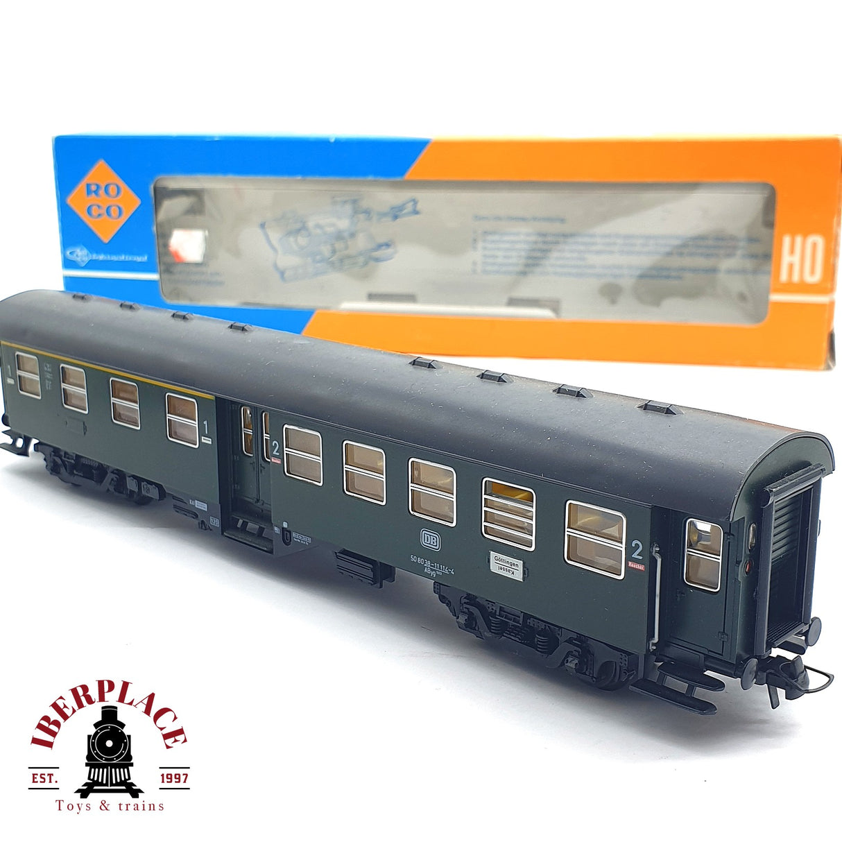 ♻️ 2 mano - AC Roco 4255 vagón pasajero DB clase 1-2 H0 escala 1:87 EZ07