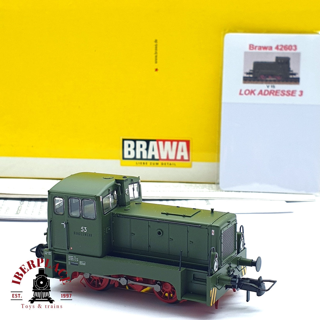 ♻️ 2da mano - AC BRAWA 42603 Digital Locomotora Bundeswehr 53 Ep V H0 escala 1:87 EH010