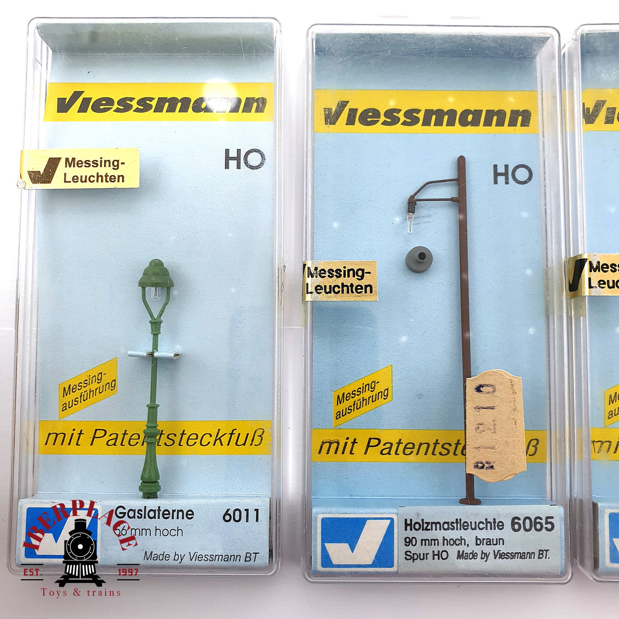 ♻️ 2da mano - Viessmann 4x farolas postes de luz H0 escala 1:87 EH09