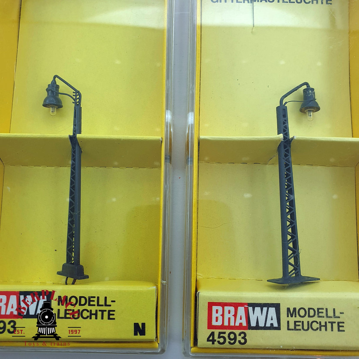 ♻️ 2da mano - Brawa 3x Luminaria de mástil en celosía N escala 1:160 EH09