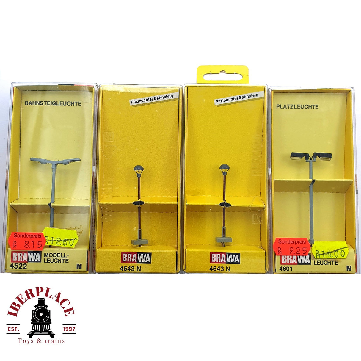 ♻️ 2da mano - Brawa 4x Postes de luz farolas N escala 1:160 EH09