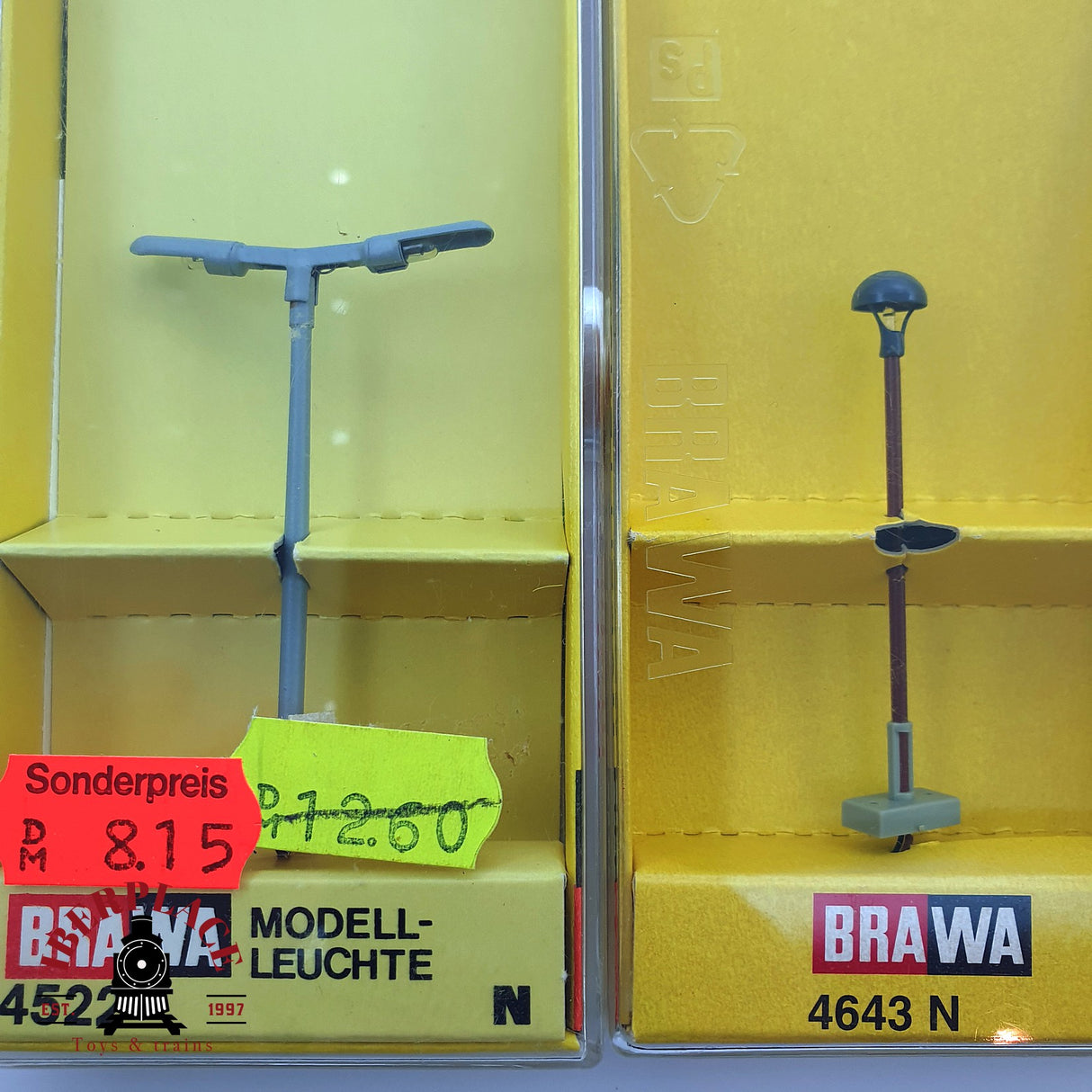 ♻️ 2da mano - Brawa 4x Postes de luz farolas N escala 1:160 EH09