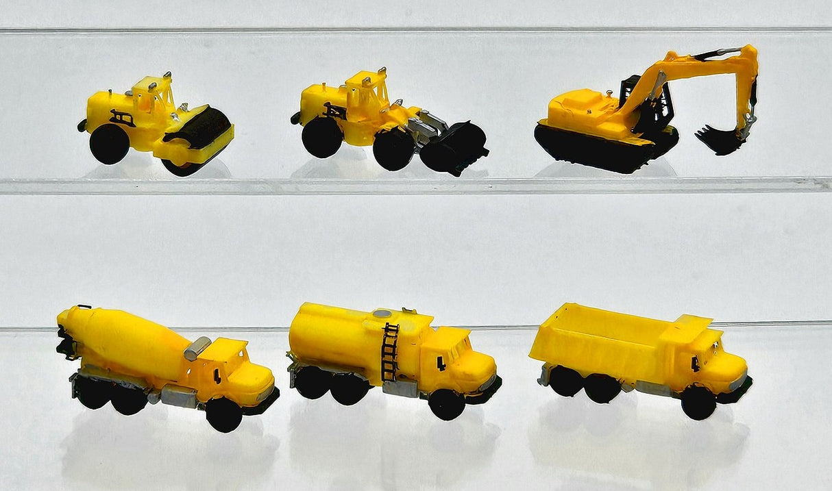 Set de 6 Vehículos de Construcción – Pintados a Mano – Escala Z 1:220