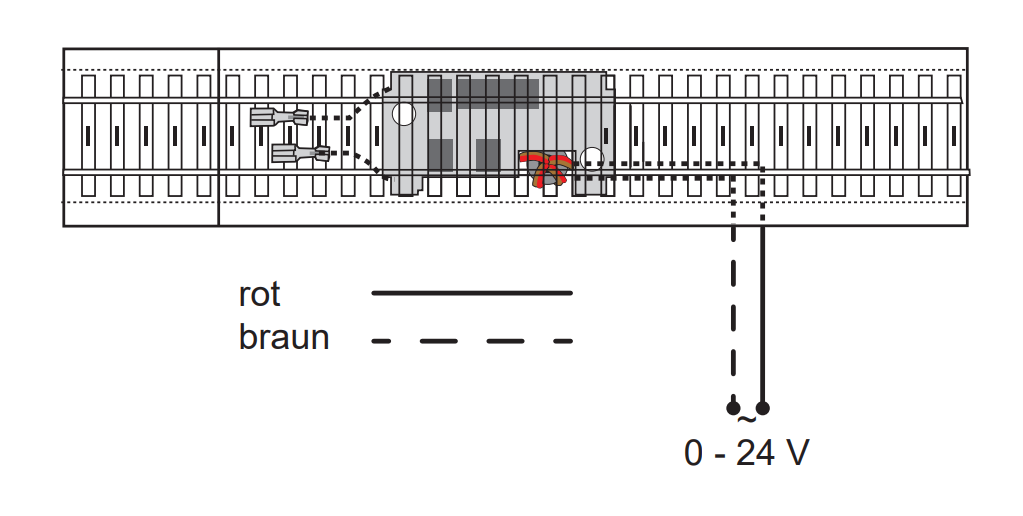 Märklin 74046 Accesorio H0 – Conexión con supresión de interferencias y protección de sobrecarga para vías C