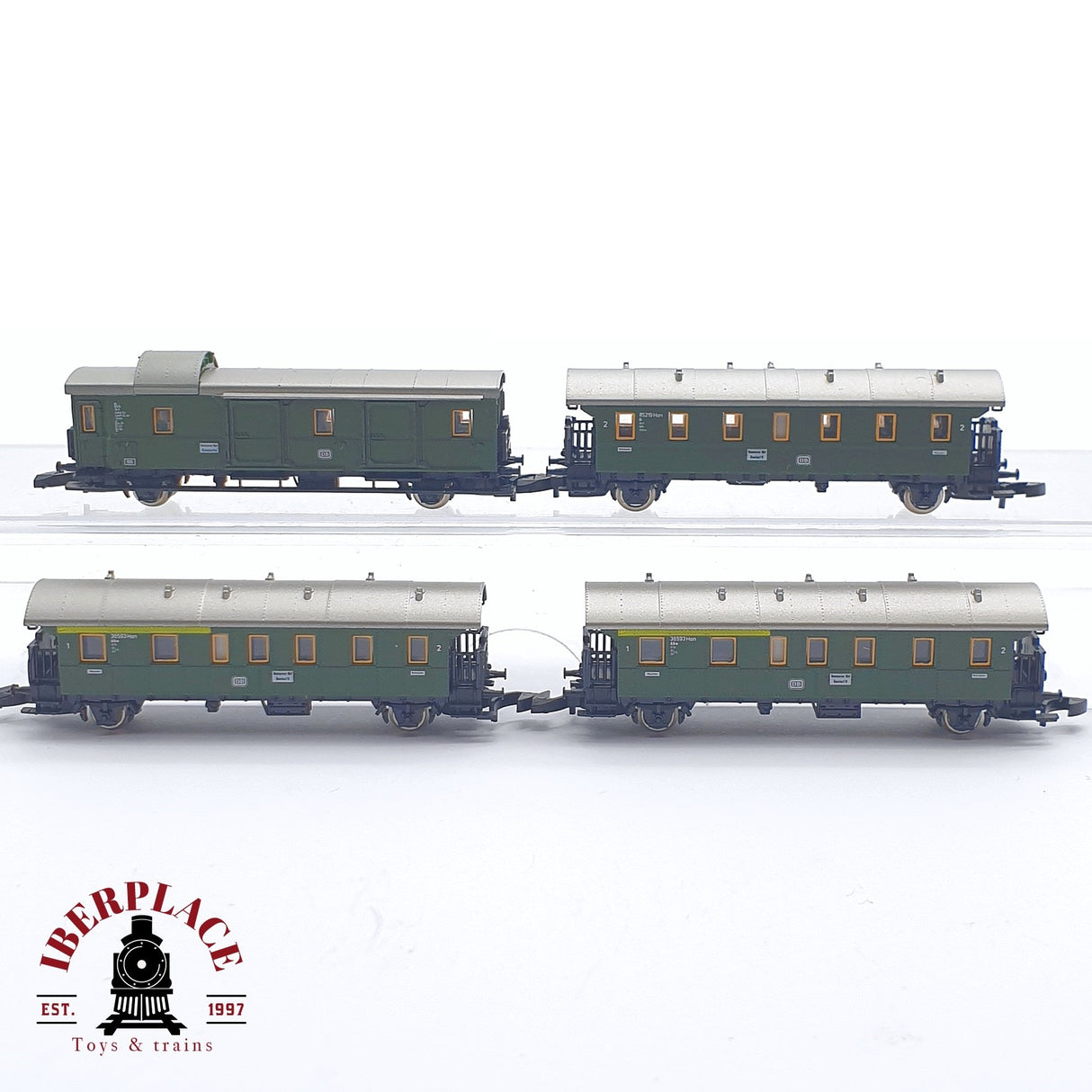 ♻️ 2 mano - 4x Märklin vagones pasajeros y equipaje Z escala 1:220 TEN06