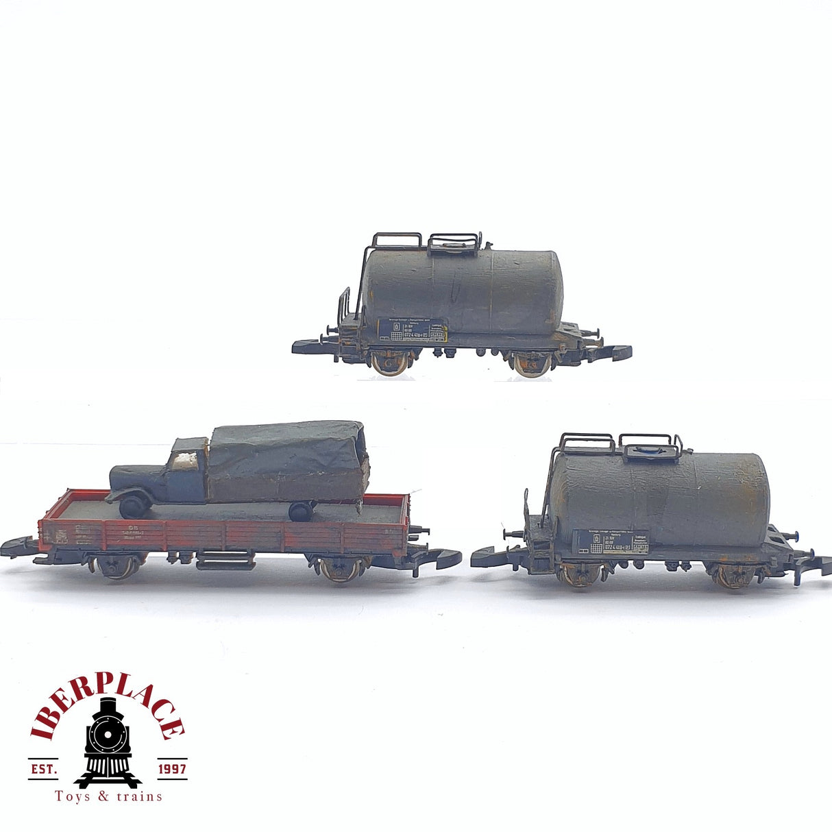 ♻️ 2 mano - 3x Märklin vagones mercancias envejecidos Z escala 1:220 TEN06