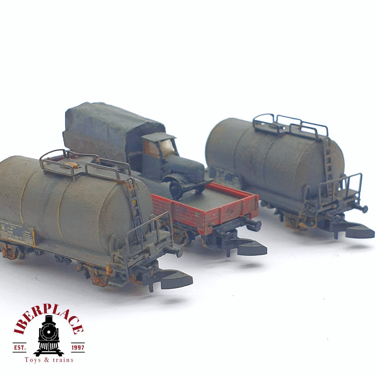 ♻️ 2 mano - 3x Märklin vagones mercancias envejecidos Z escala 1:220 TEN06