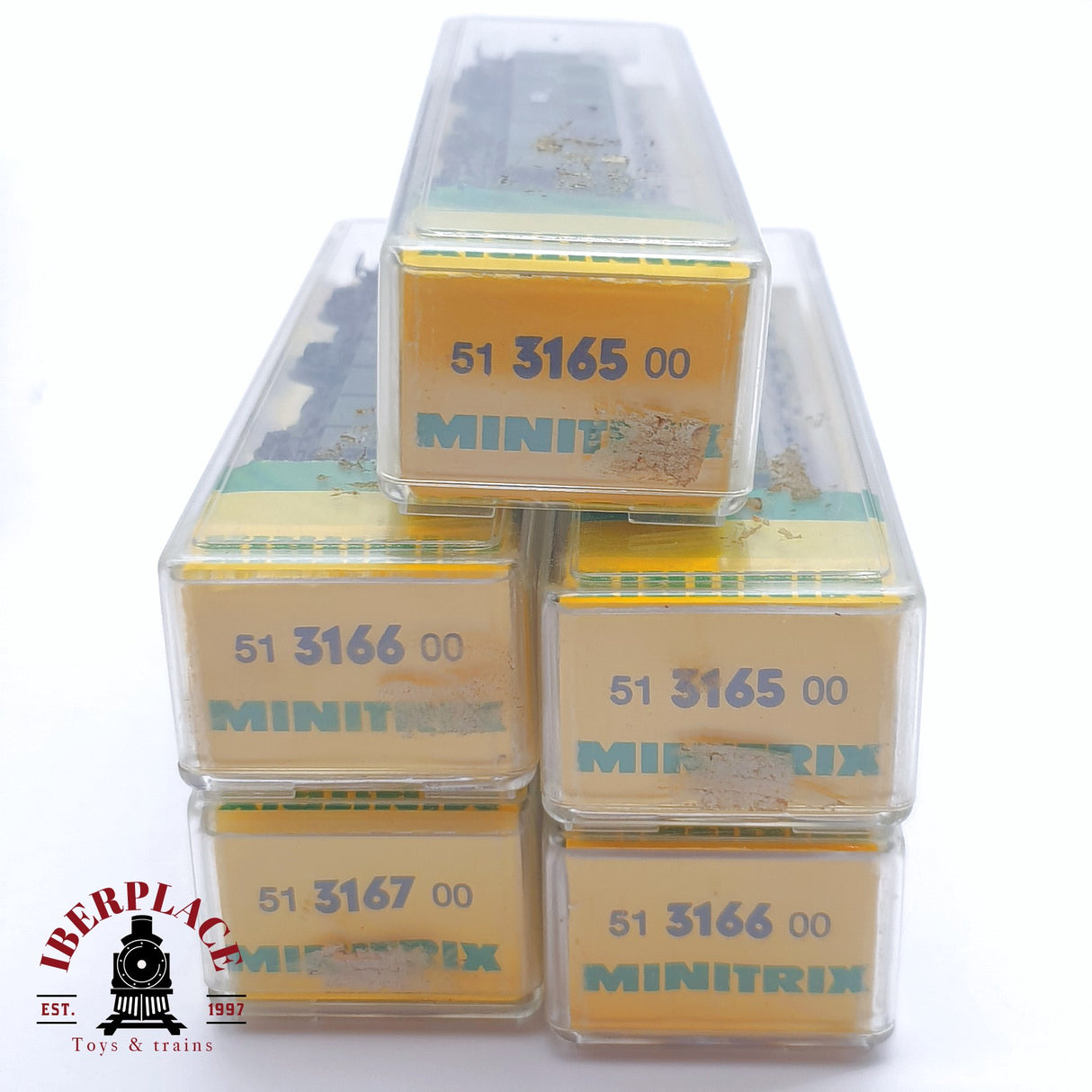 ♻️ 2 mano - Minitrix 5x vagones pasajeros DR clases 1-2-3 N escala 1:160 TEN06