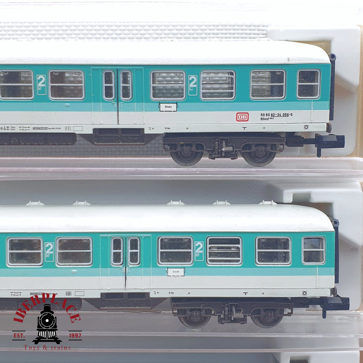 ♻️ 2 mano - Fleischmann 3x vagones pasajeros coche piloto DB clases 1-2 N escala 1:160 TEN06